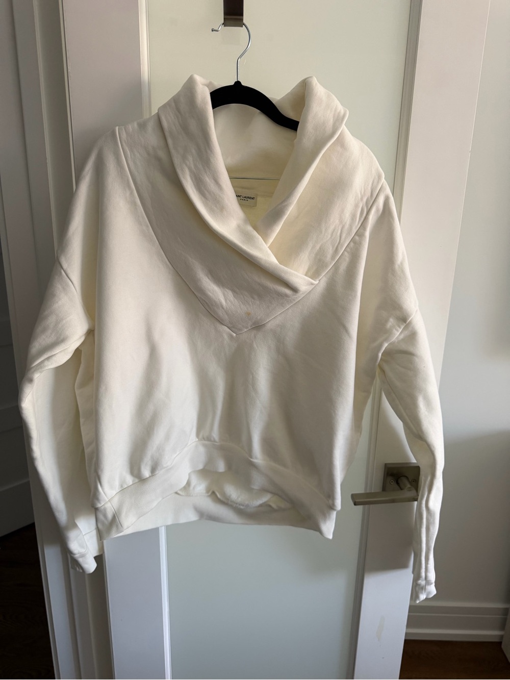 Men’s Cream Funnel Neck Pullover Sweater